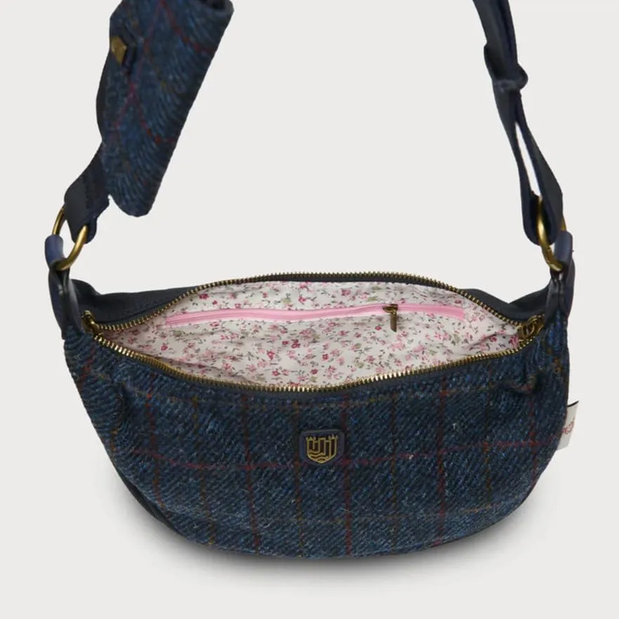 Islander The Luna Bag for Women Harris Tweed Crossbody With Detachable Card Wallet