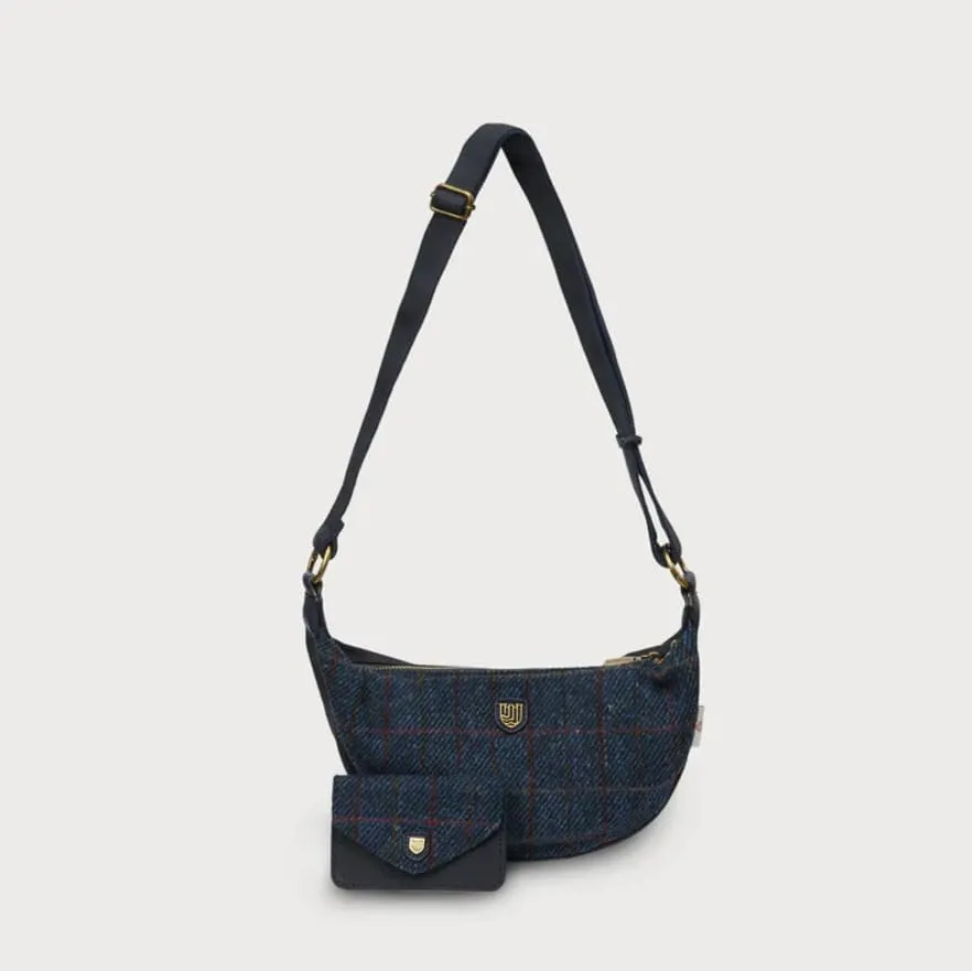 Islander The Luna Bag for Women Harris Tweed Crossbody With Detachable Card Wallet