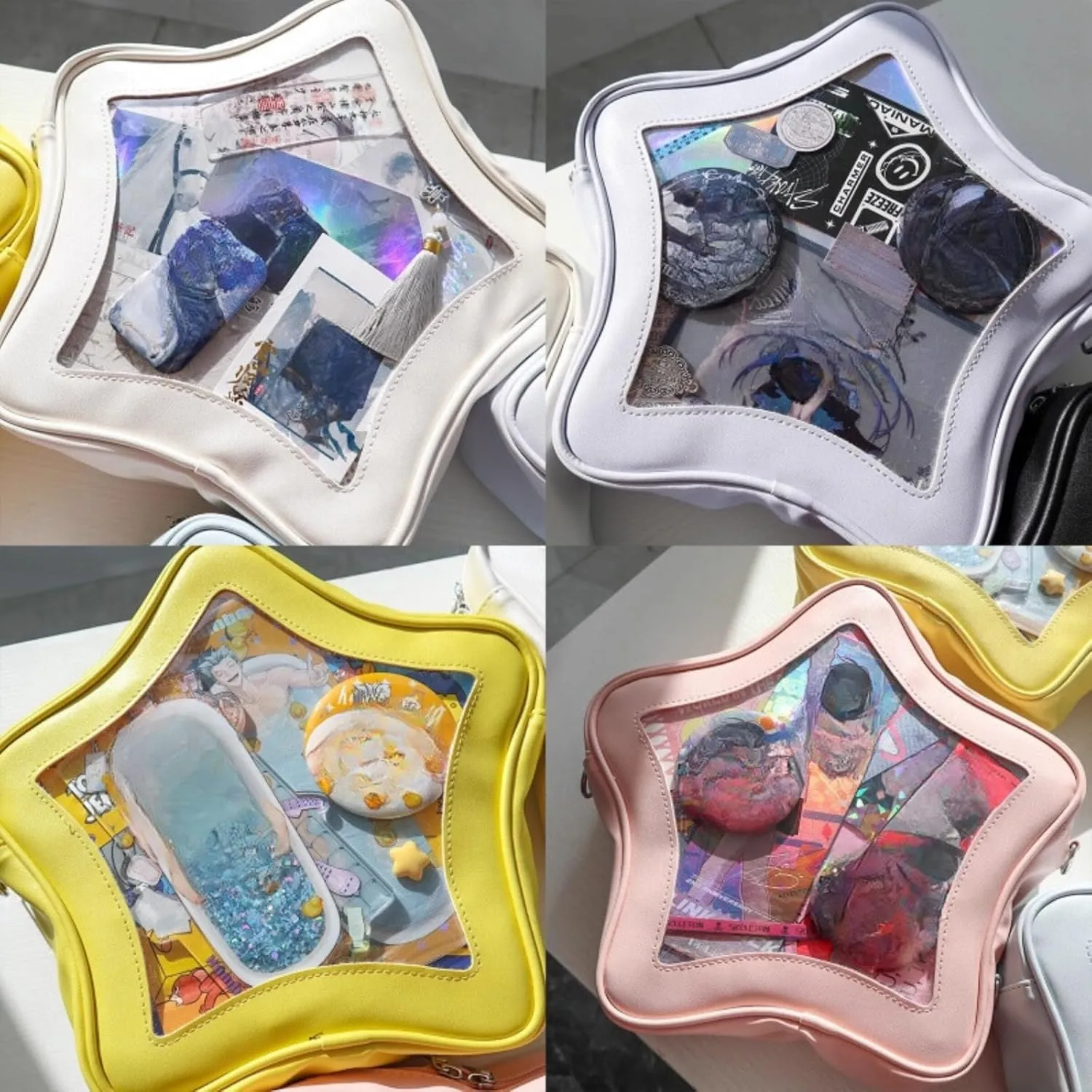 Ita Bag, Kawaii Star-Shaped Backpack – Large Capacity, Waterproof, Lightweight, Cross-body Bag (Yellow)