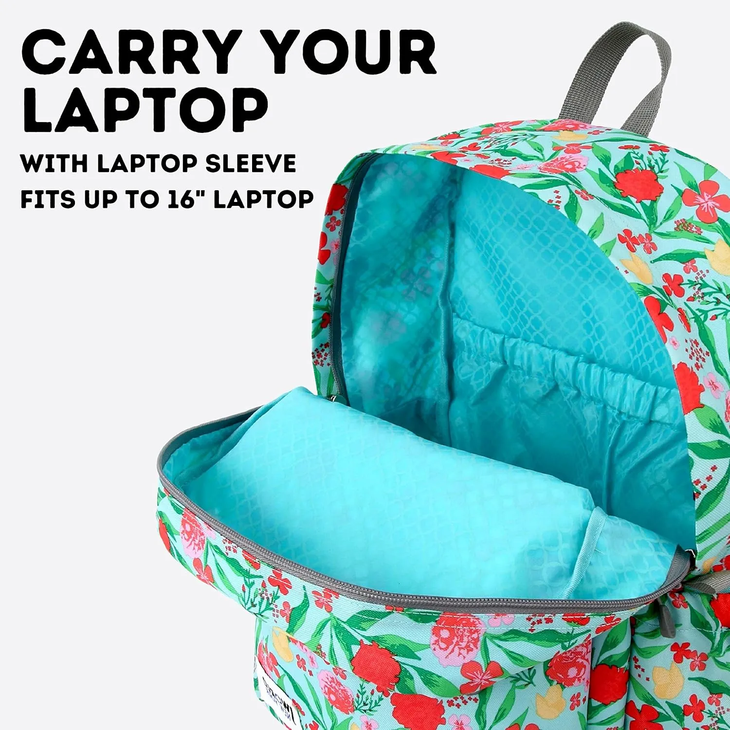 J World New York Unisex Kid's Oz School Backpack for Girls Boys. Cute Bookbag, Flora, One Size