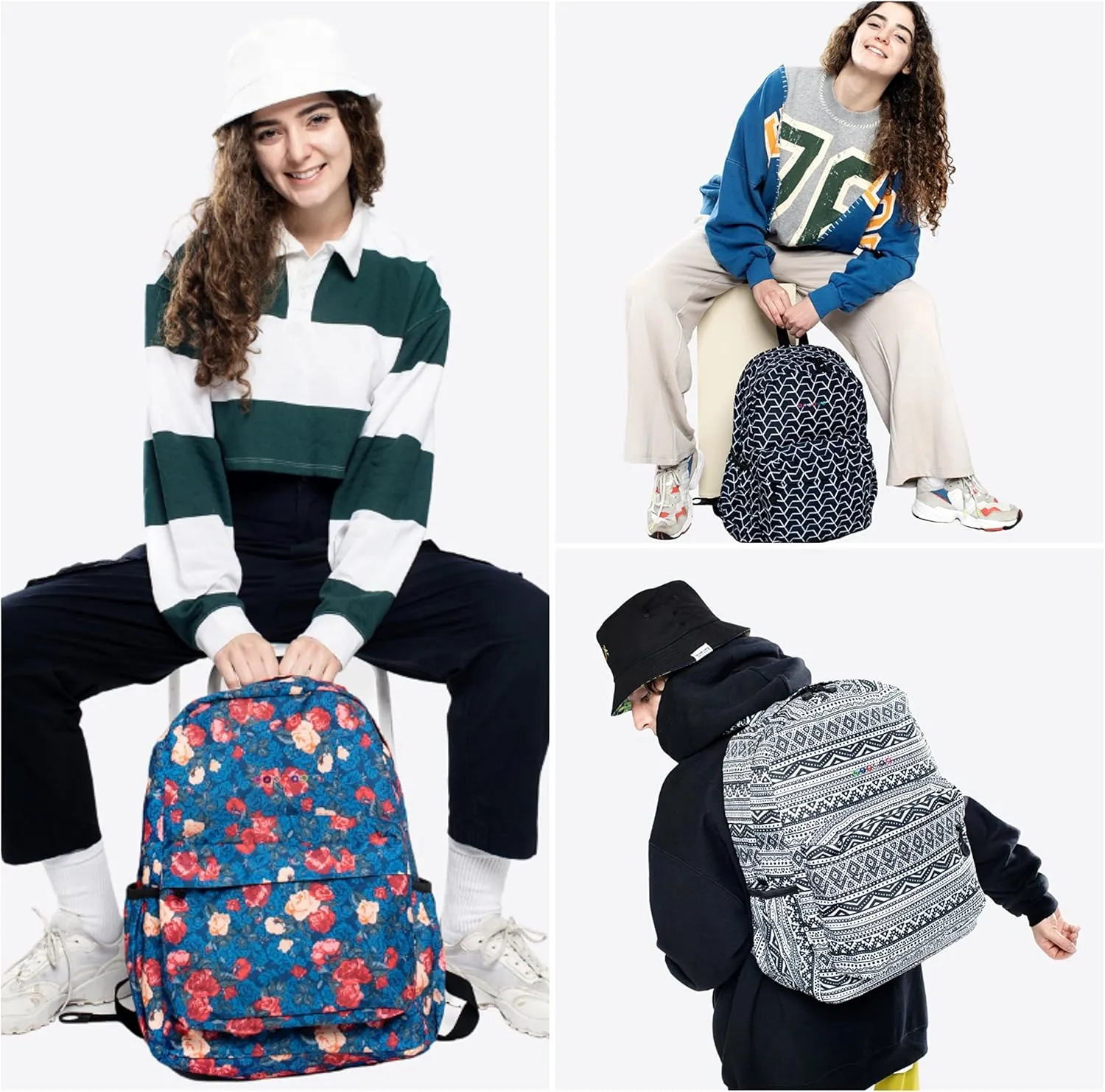 J World New York Unisex Kid's Oz School Backpack for Girls Boys. Cute Bookbag, Flora, One Size