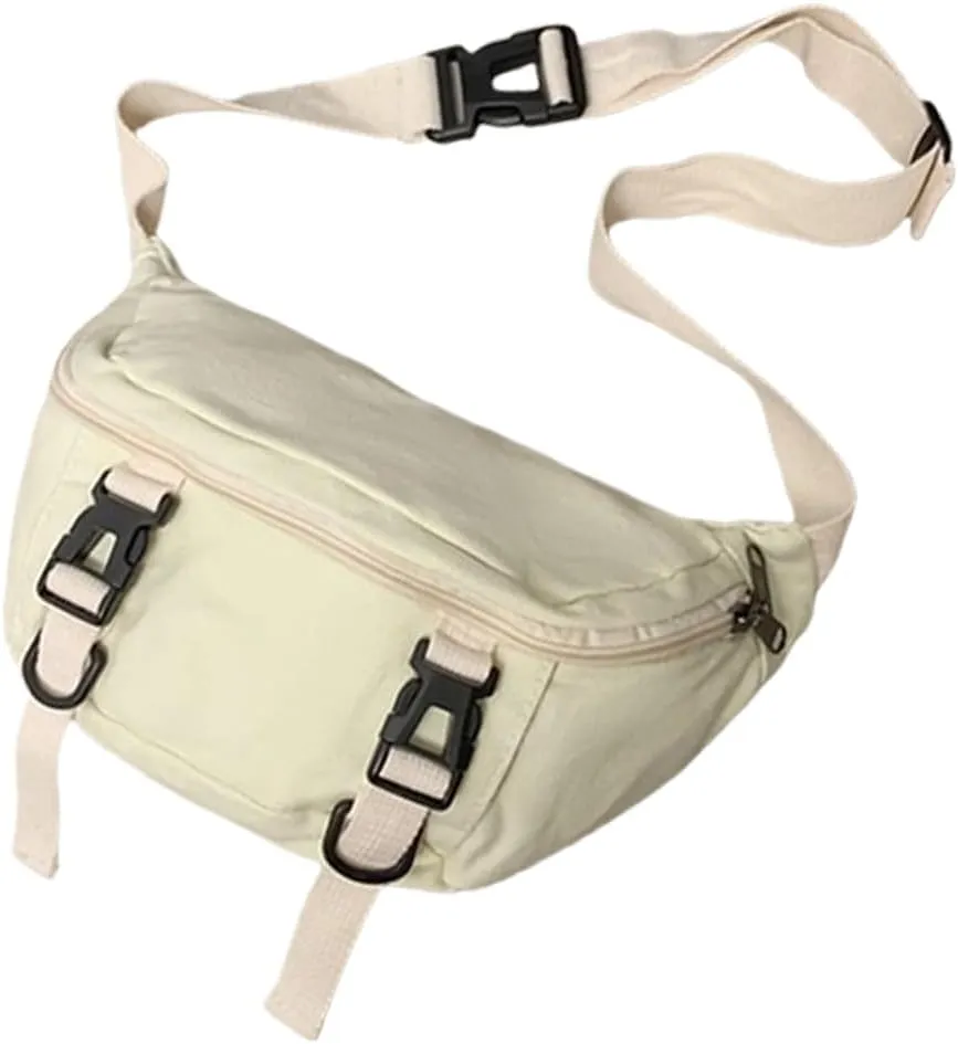 Japanese Canvas Crossbody Purse Chest Bag For Men And Women Versatile Black Shoulder Pack Adjustable Strap