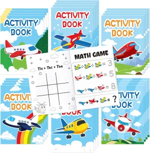 JAPBOR Airplane Party Coloring Books - 24PCS Mini Airplanes Theme Activity Color Book Bulk for Kid Party Favors, Cartoon Plane Small Colouring Pages for Birthday Gifts Class Drawing Painting Game