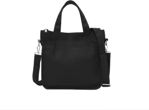 Jeelow Small Canvas Tote Handbag Shoulder Crossbody Bag Purse With Zipper & Pockets For Men & Women
