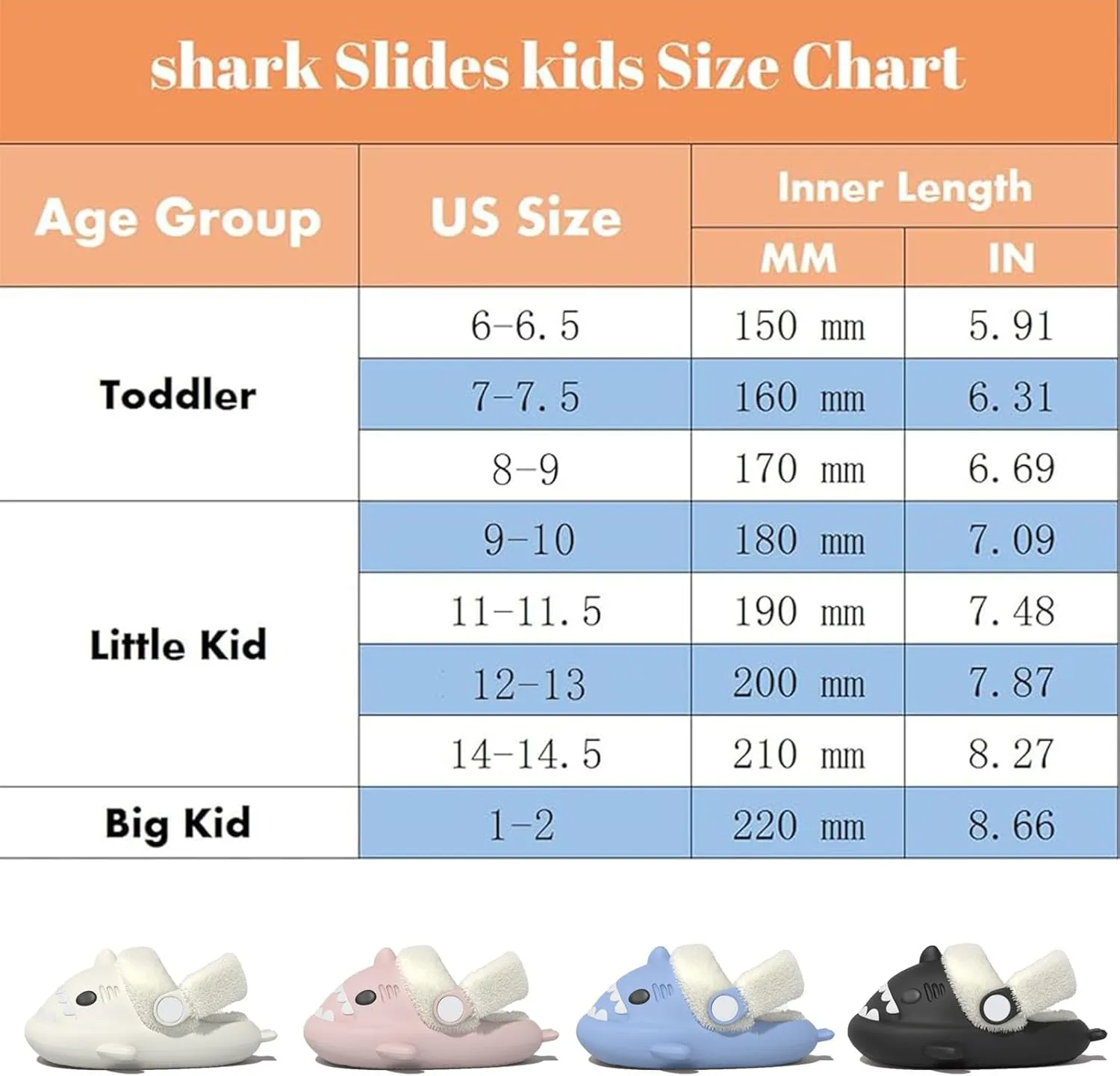 Jfxgjuv Sharklas Originales Kids, Sharky Chanclas Kids, Shark Slides Kids with Back Strap, Shark Polares Kids Shark Slides Summer and Winter Detachable Plush Warm Slippers