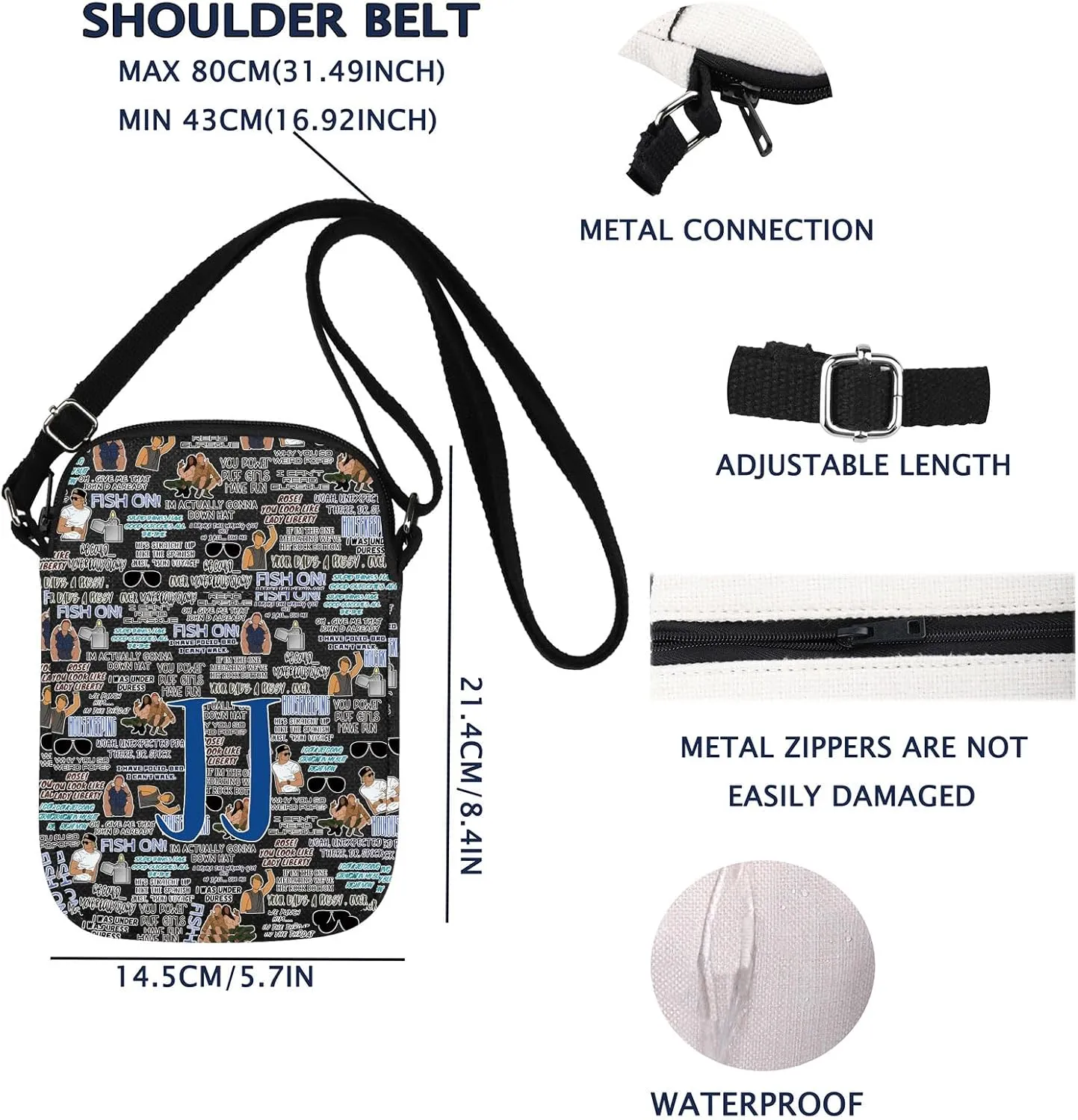JJ Maybank Inspired Crossbody Bag North Carolina Gift OBX Gift Pogue Fans Adventure Gift