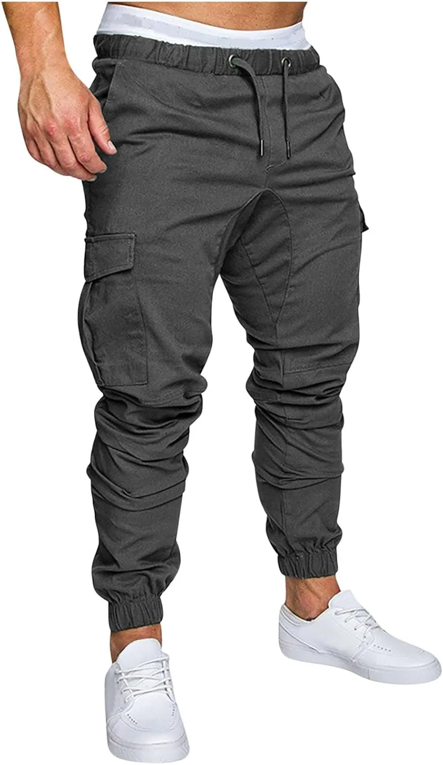 Joggers for Men Casual Lightweight Sports Tapered Stretch Athletic Pants with Pocket Drawstring Workout Pants