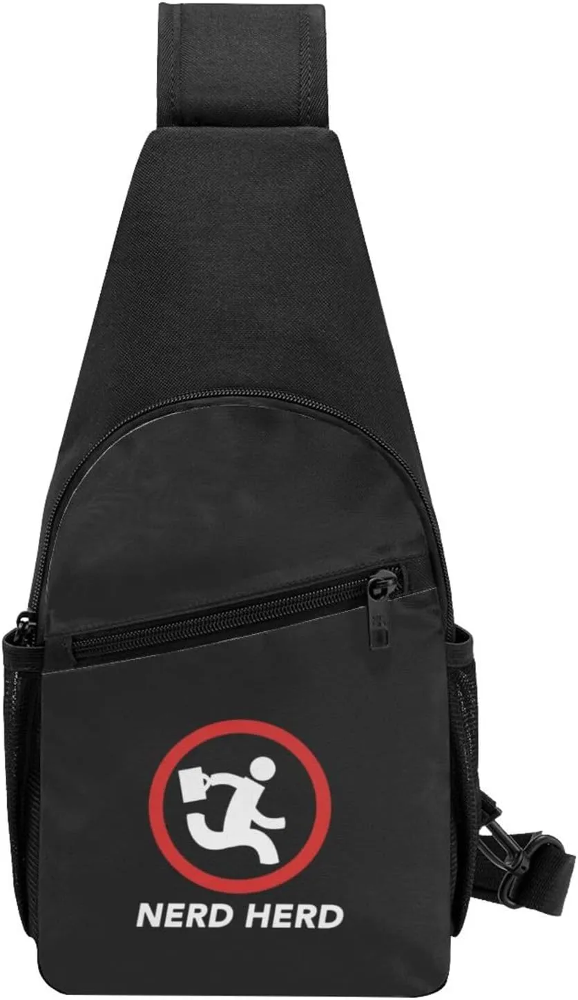 Join The Nerd Herd Unisex Chest Bag Lightweight Crossbody Shoulder Bag Travel Pocket