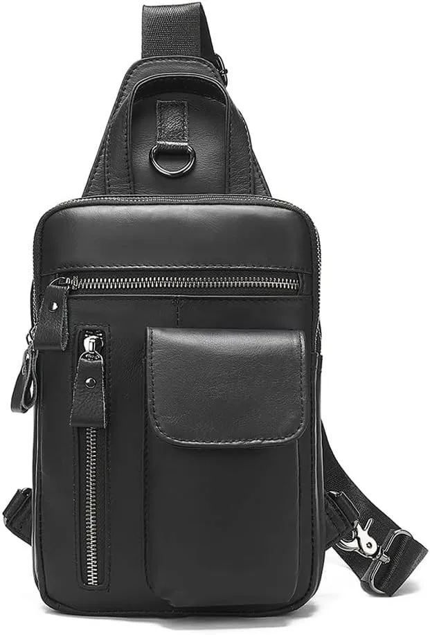 JSEIAJB Chest Bag Vintage Single Shoulder Crossbody Bag Men's Large Capacity Crossbody Bag