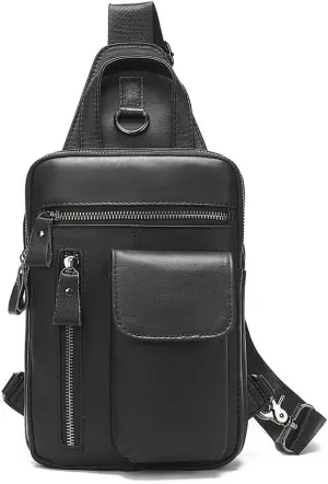 JSEIAJB Chest Bag Vintage Single Shoulder Crossbody Bag Men's Large Capacity Crossbody Bag