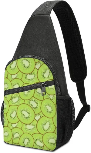 Juicy Kiwi Slices Crossbody Bags Chest Bag Sling Backpack Adjustable Shoulder Bag for Cycling Camping Hiking Sports Travel pattern25