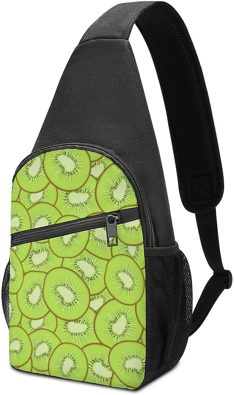 Juicy Kiwi Slices Crossbody Bags Chest Bag Sling Backpack Adjustable Shoulder Bag for Cycling Camping Hiking Sports Travel pattern25