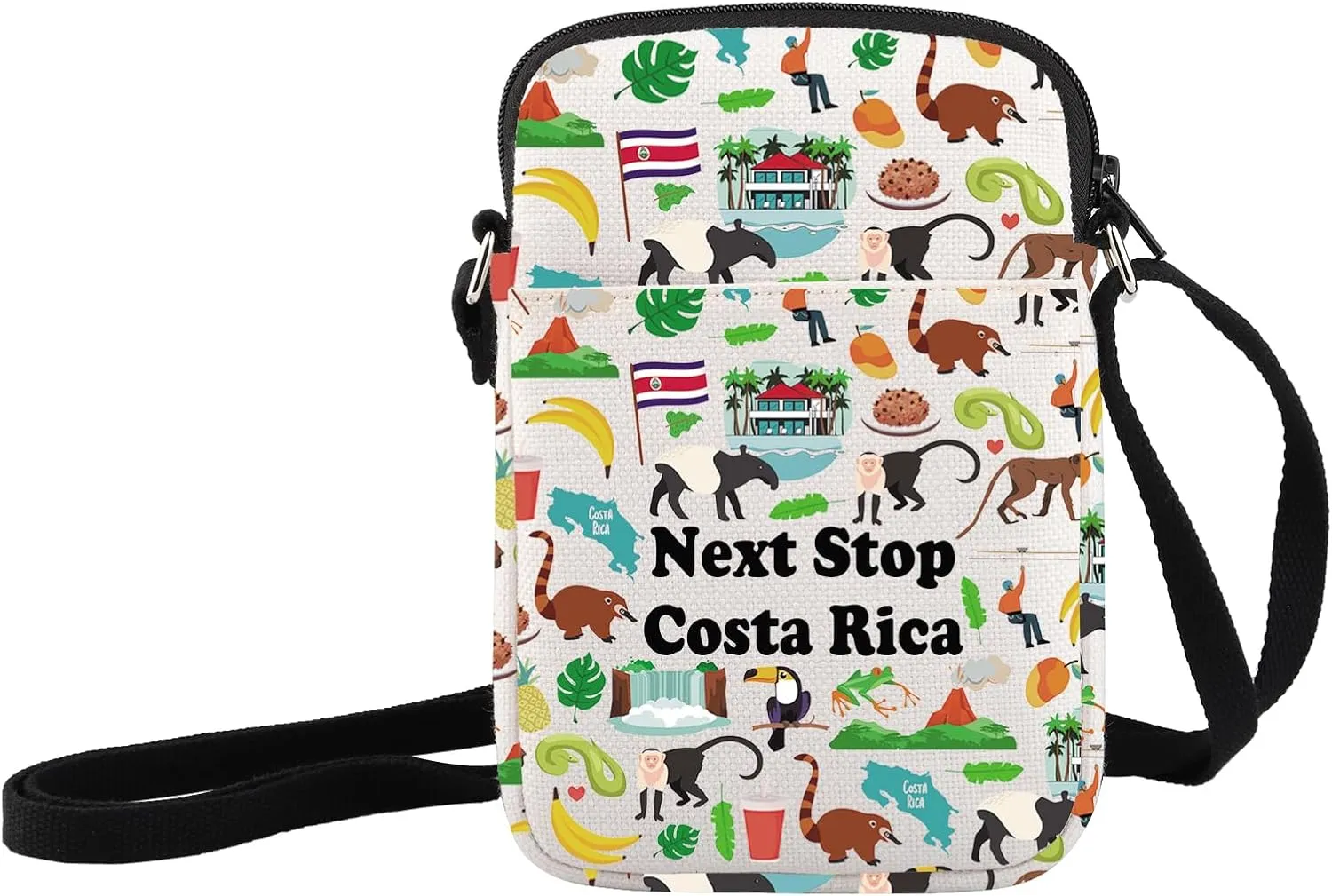 JXGZSO Costa Rica Lover Gift Next Stop Costa Rica Crossbody Bag Costa Rica Trip Shoulder Bag North America Travel Gift