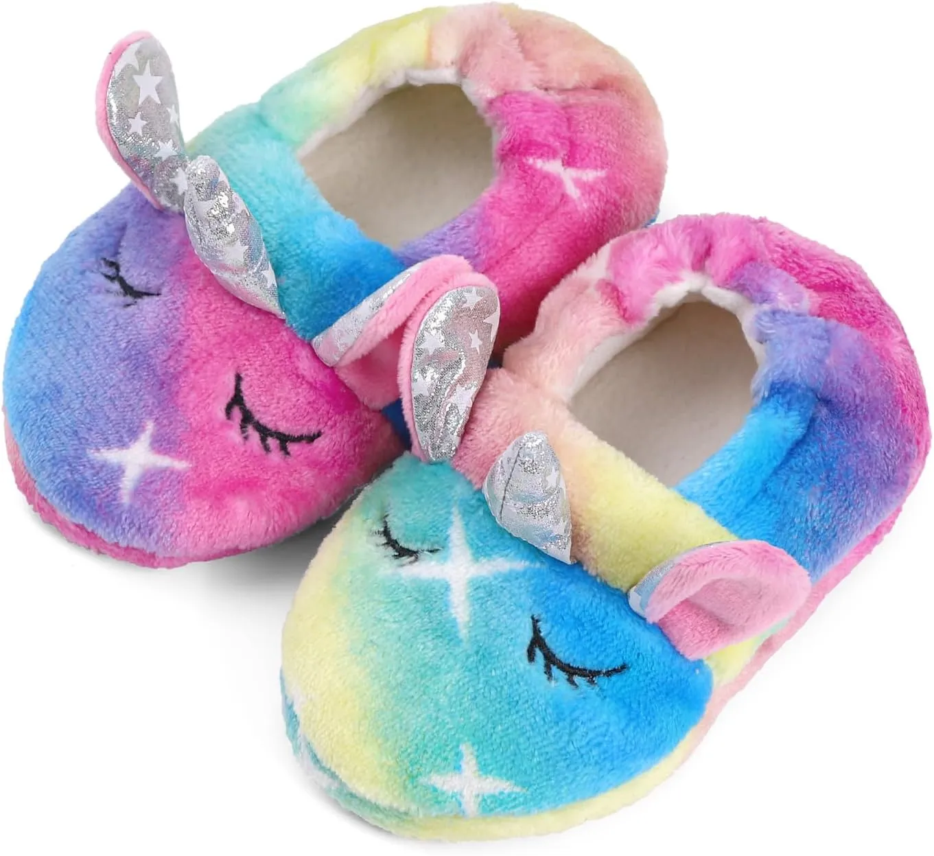 KAKU NANU Toddler Kids Slippers Cute Animal Cartoon Shoes Girls Boys Warm Fleece Winter Household Slippers