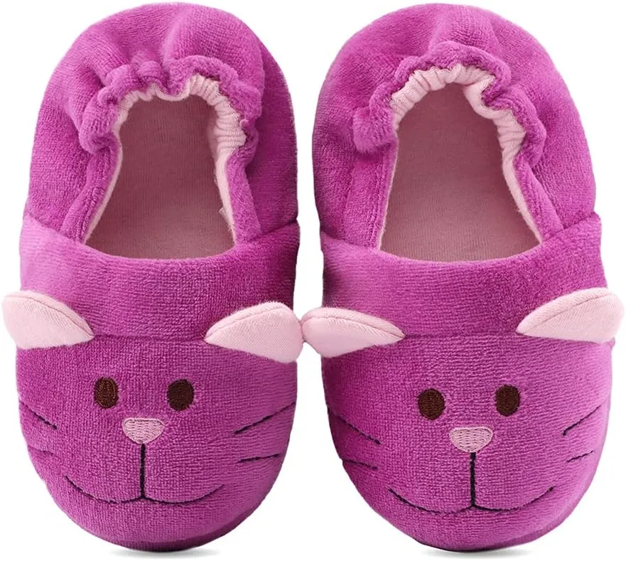 KAKU NANU Toddler Kids Slippers Cute Animal Cartoon Shoes Girls Boys Warm Fleece Winter Household Slippers