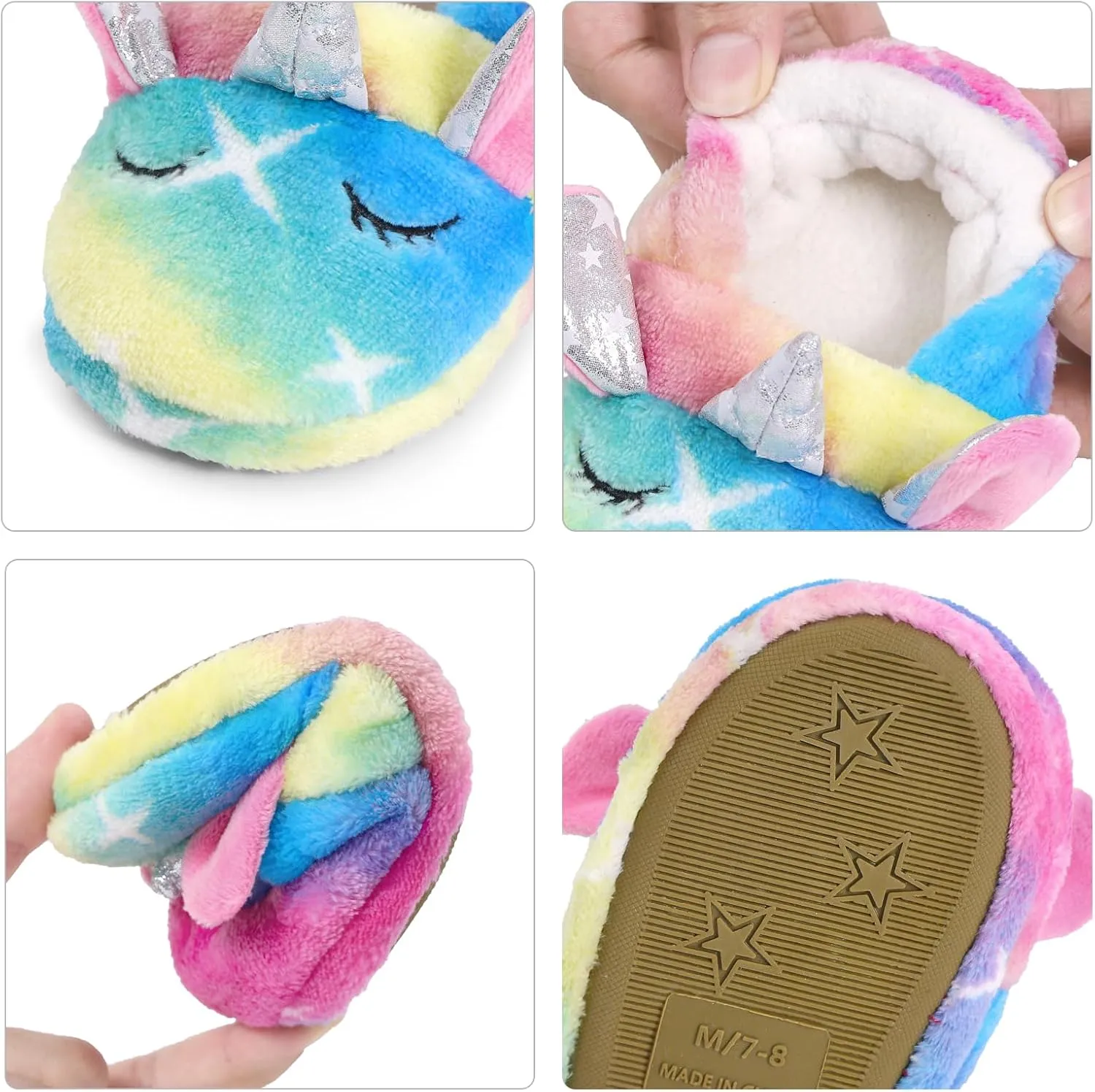 KAKU NANU Toddler Kids Slippers Cute Animal Cartoon Shoes Girls Boys Warm Fleece Winter Household Slippers