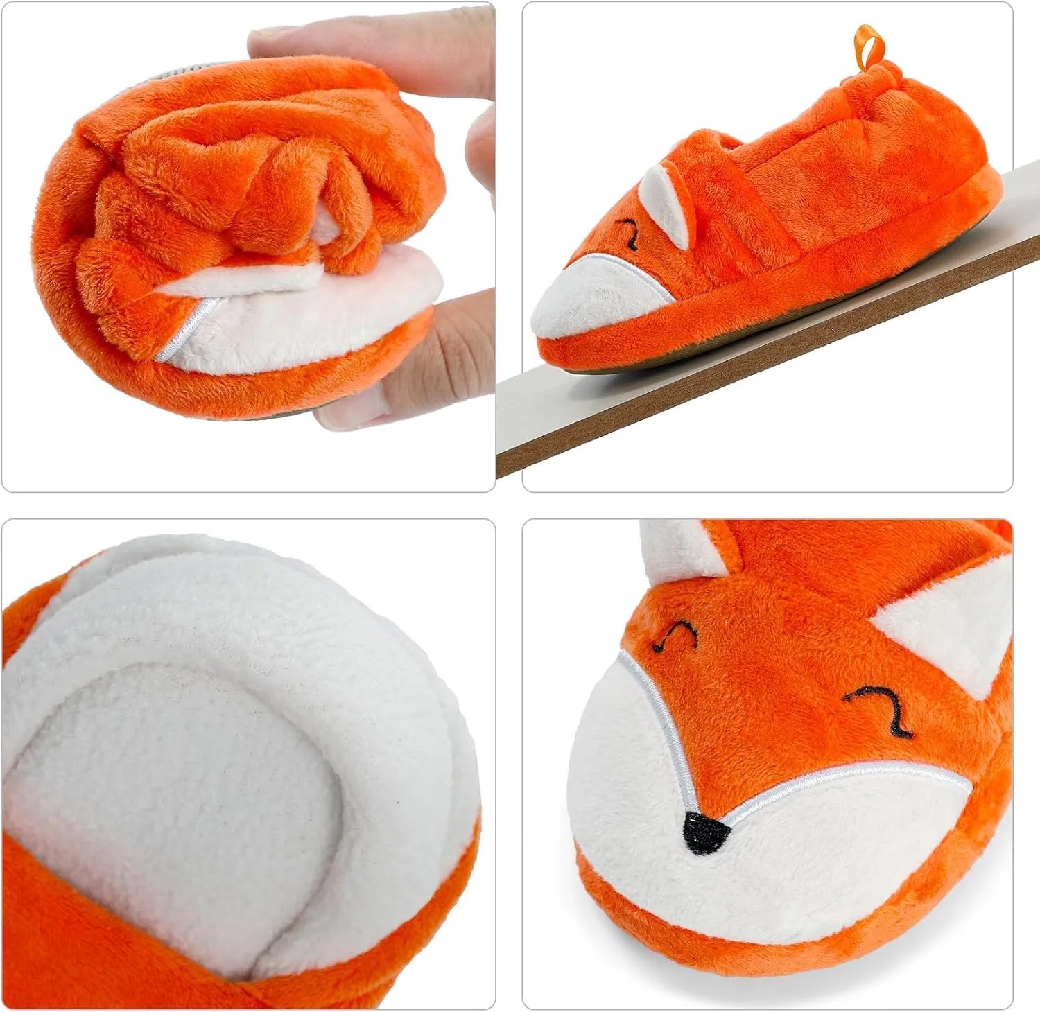 KAKU NANU Toddler Kids Slippers Cute Animal Cartoon Shoes Girls Boys Warm Fleece Winter Household Slippers