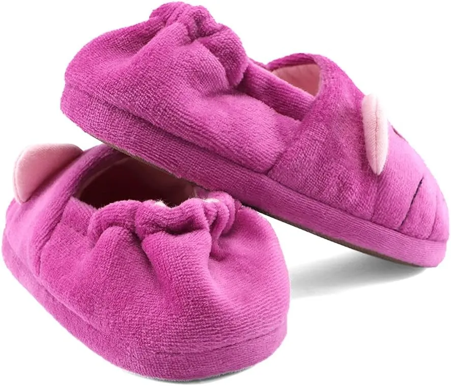 KAKU NANU Toddler Kids Slippers Cute Animal Cartoon Shoes Girls Boys Warm Fleece Winter Household Slippers