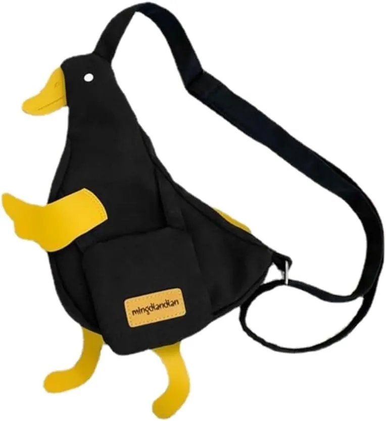 Kawaii Funny Duck Small Crossbody Bag for Teen Boy Girl Cute Novelty Chest Bag Sling Bag Purse