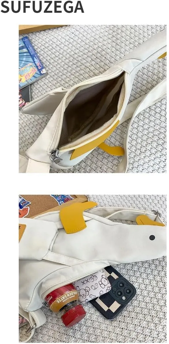 Kawaii Funny Duck Small Crossbody Bag for Teen Boy Girl Cute Novelty Chest Bag Sling Bag Purse