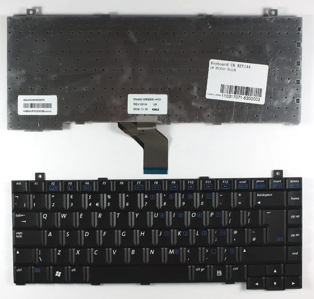 Keyboards4Laptops UK Layout Black Replacement Laptop Keyboard Compatible with Gateway S-7200C