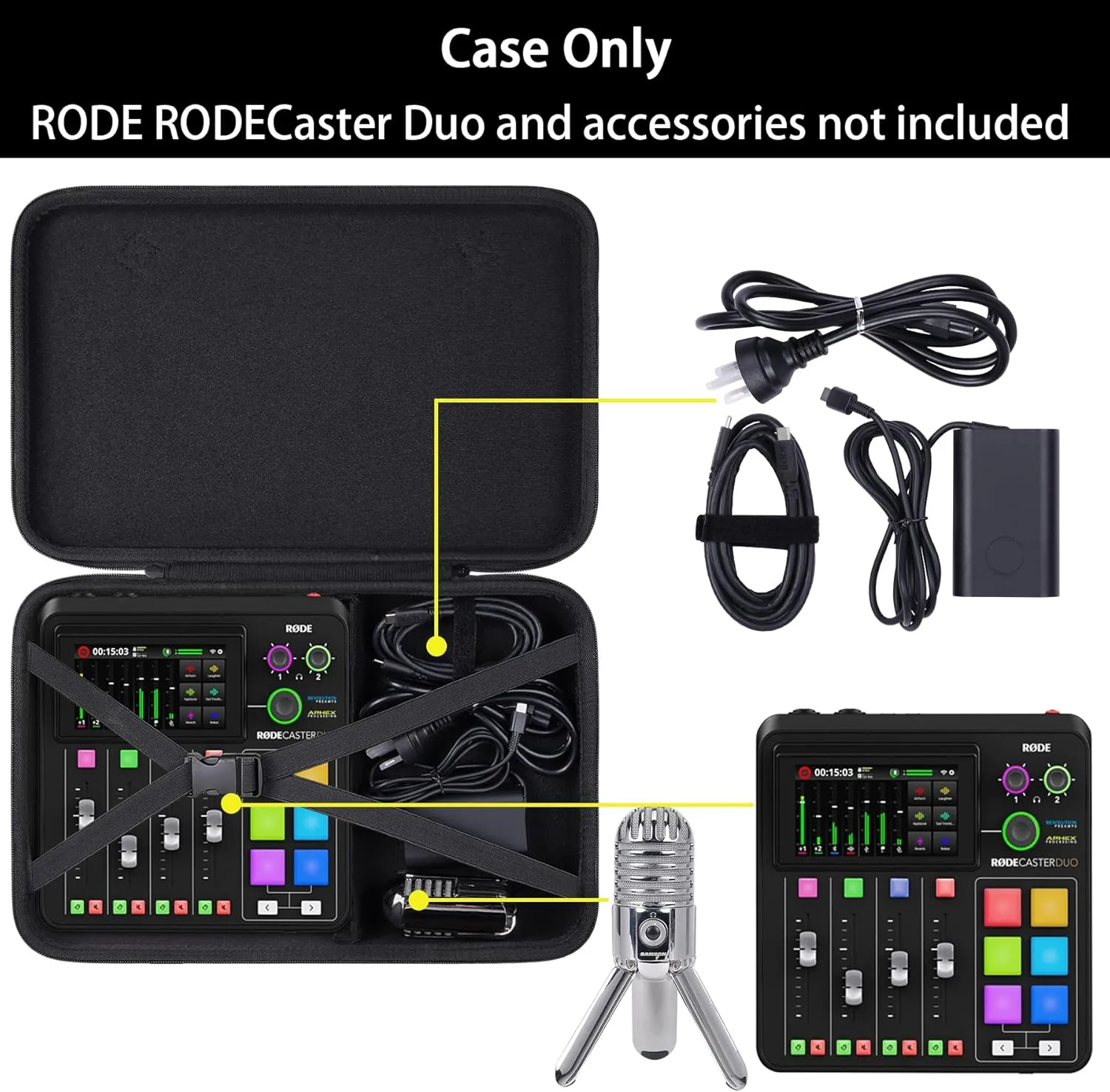 khanka Hard Travel Case Replacement for RODE RODECaster Duo Integrated Audio Production Studio