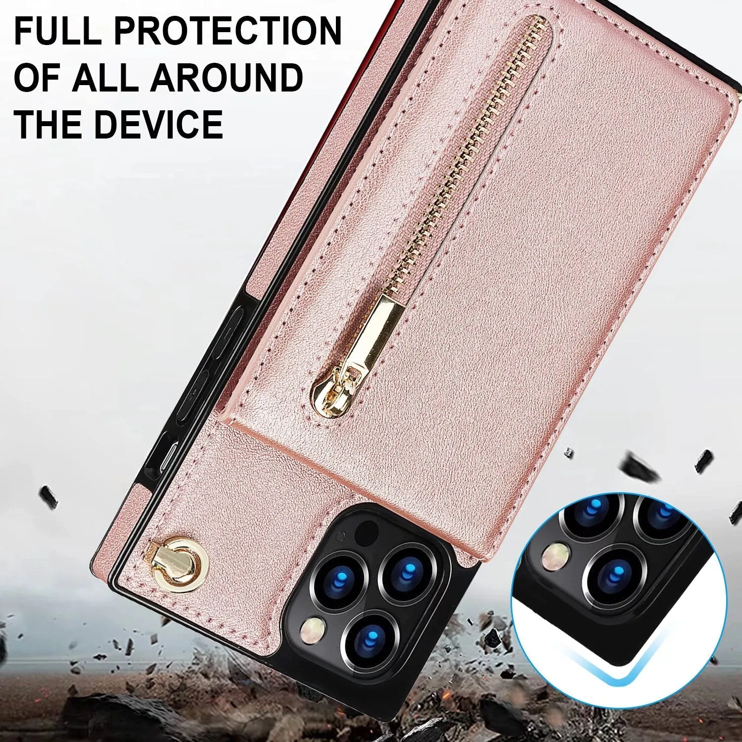 Kickstand Card Slots Wallet Strap Case For iPhone 16 15 14 13 12 11 PRO MAX C39