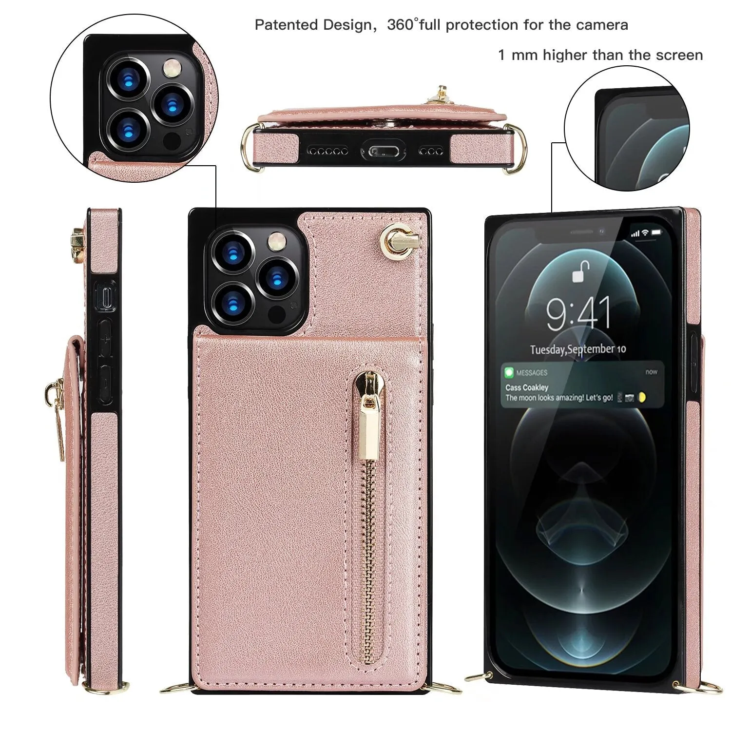 Kickstand Card Slots Wallet Strap Case For iPhone 16 15 14 13 12 11 PRO MAX C39