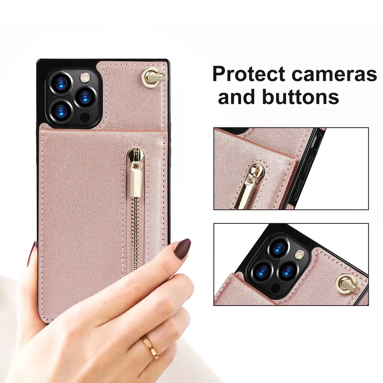 Kickstand Card Slots Wallet Strap Case For iPhone 16 15 14 13 12 11 PRO MAX C39