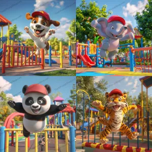 Kids at Play AI MidJourney Image Prompt, 8954