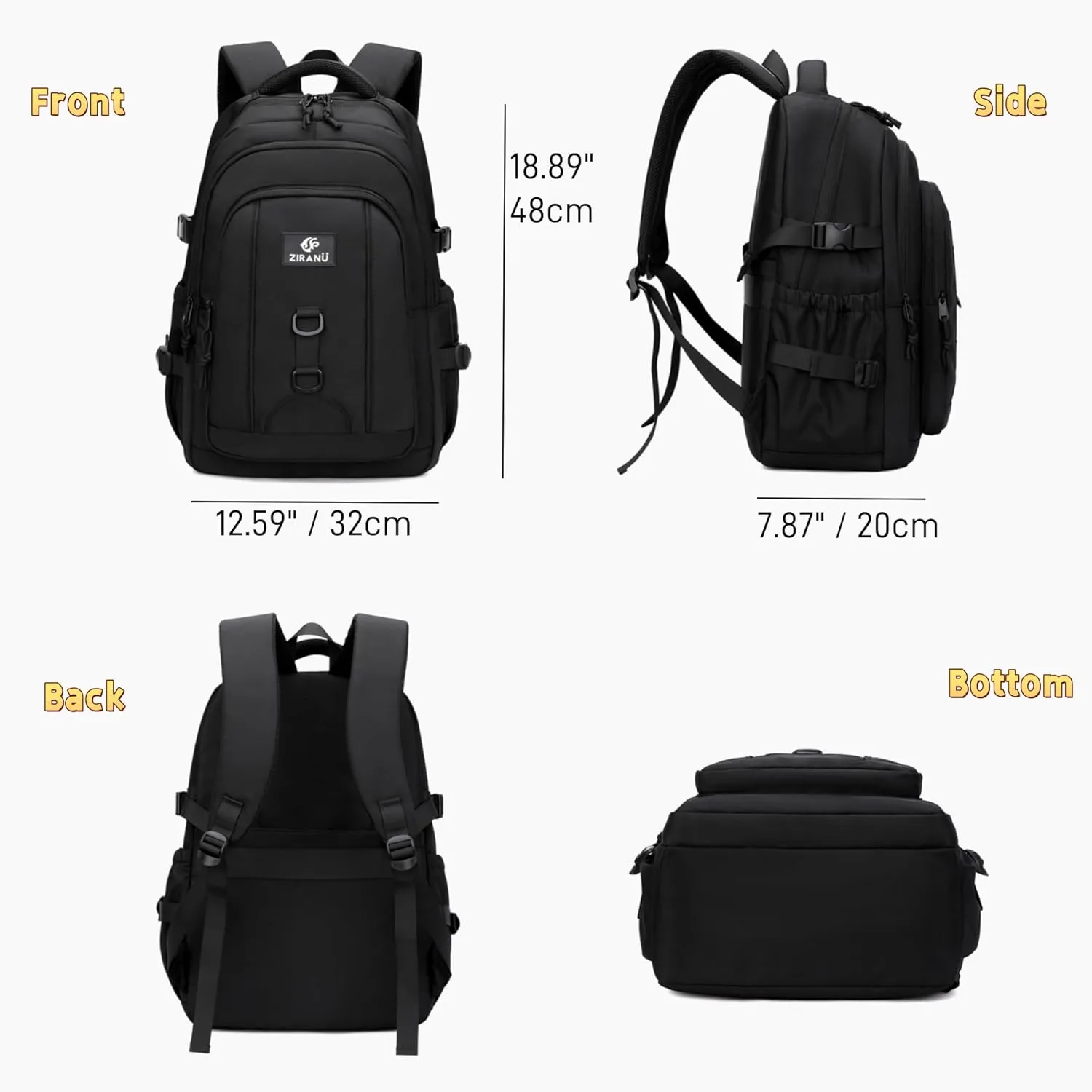 Kids Backpack for Boys & Girls, Middle School Backpacks for Teens Boys, Elementary Student Bookbag School Bags for Boys Casual Daypack,Black