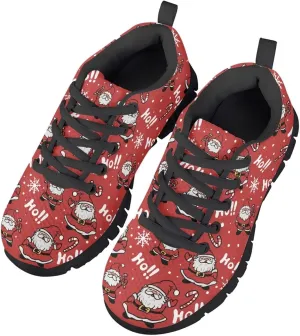 Kids Christmas Sneaker Cozy Breathable Lace-Up Tennis Shoes for Litter Kids Anti-Skip Footwear Lightweight Running Shoes for Big Kid US 11-5