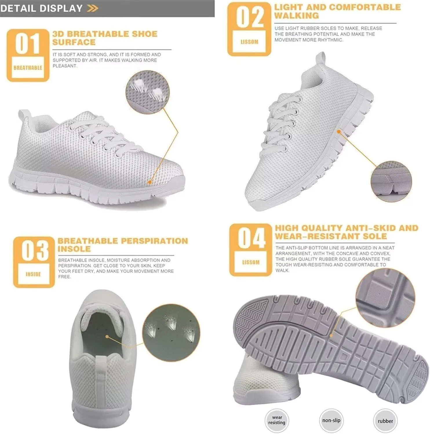 Kids Christmas Sneaker Cozy Breathable Lace-Up Tennis Shoes for Litter Kids Anti-Skip Footwear Lightweight Running Shoes for Big Kid US 11-5