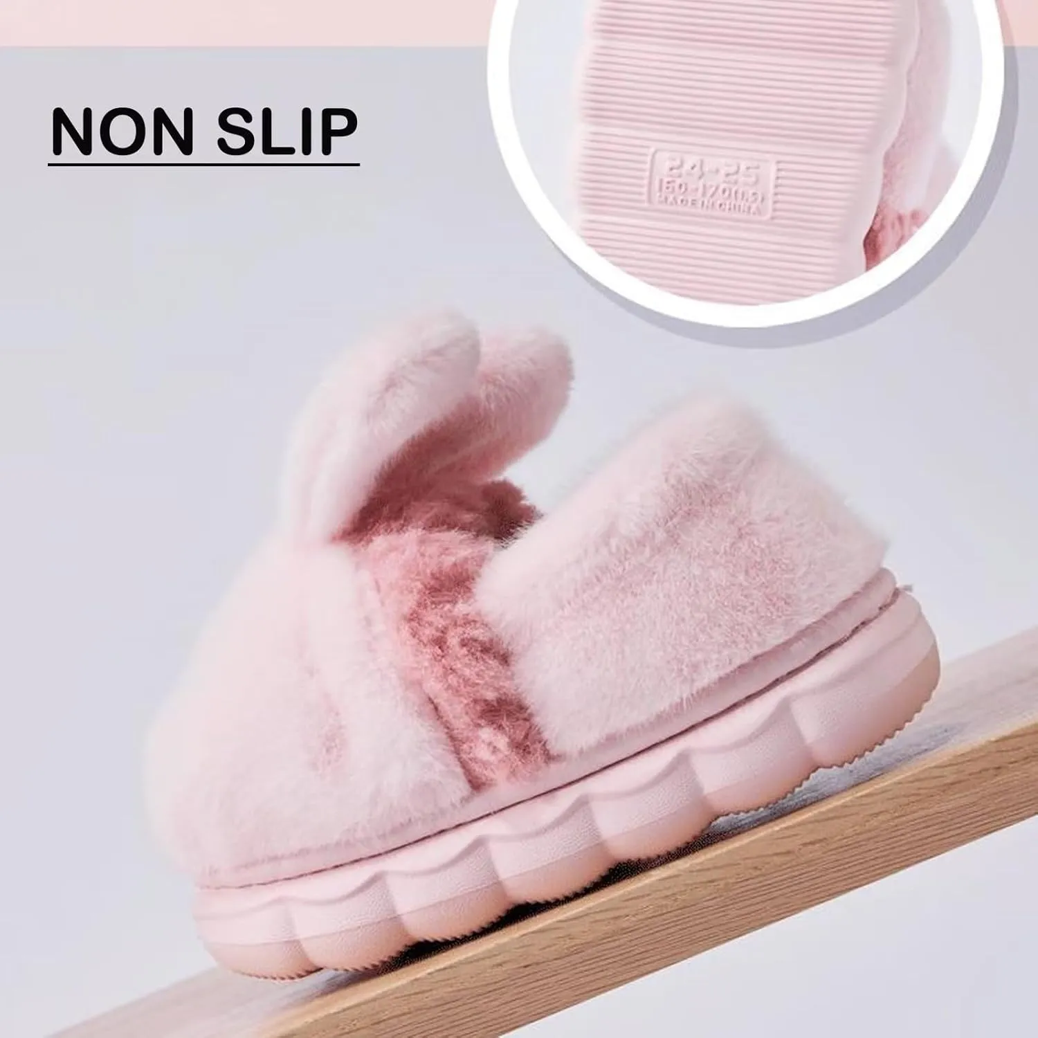 Kids' Cute Cartoon Animal Slippers - Toddler Boys & Girls Winter Plush Warm House Shoes - Anti-Slip Novelty Slippers for Children - Indoor & Outdoor
