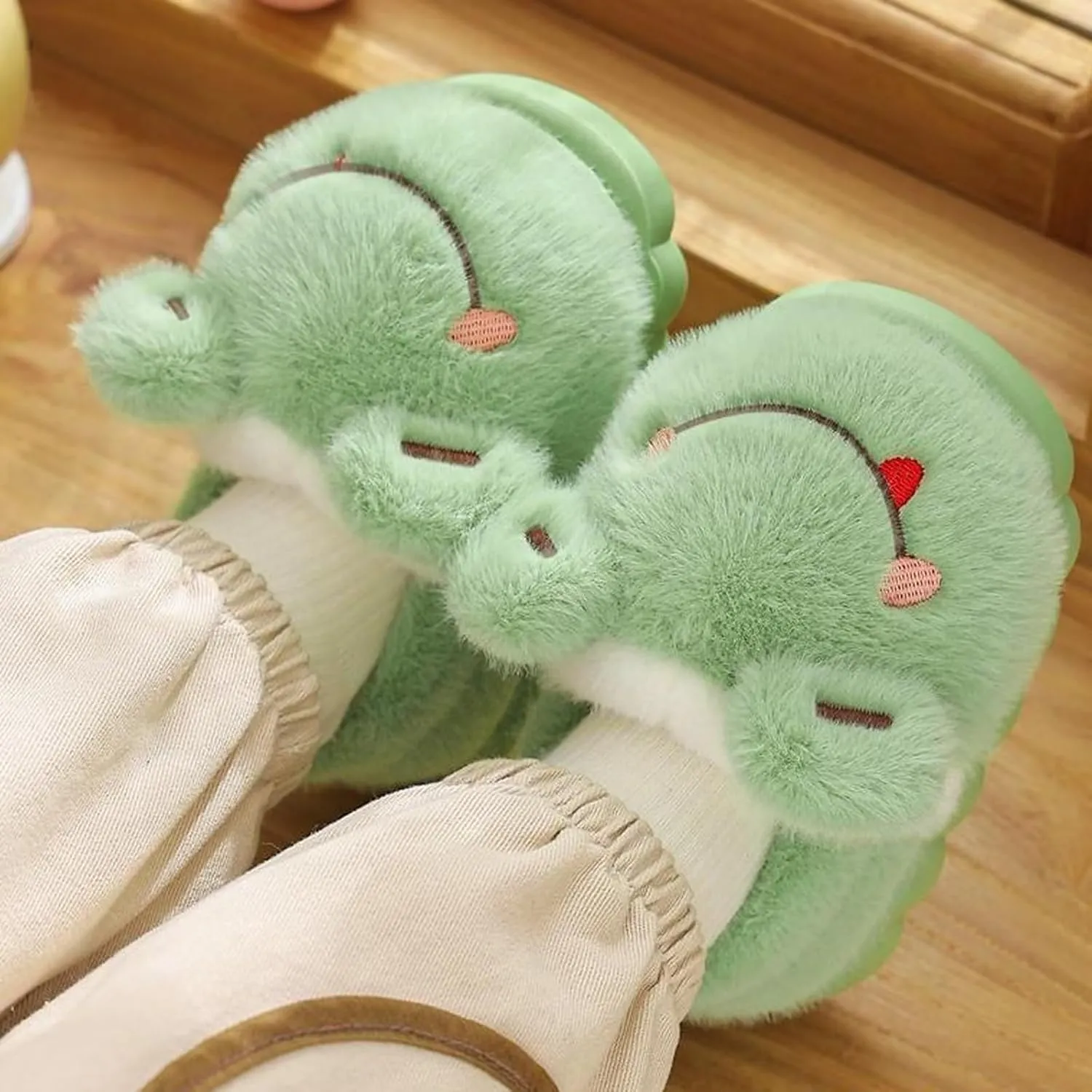 Kids' Cute Cartoon Animal Slippers - Toddler Boys & Girls Winter Plush Warm House Shoes - Anti-Slip Novelty Slippers for Children - Indoor & Outdoor