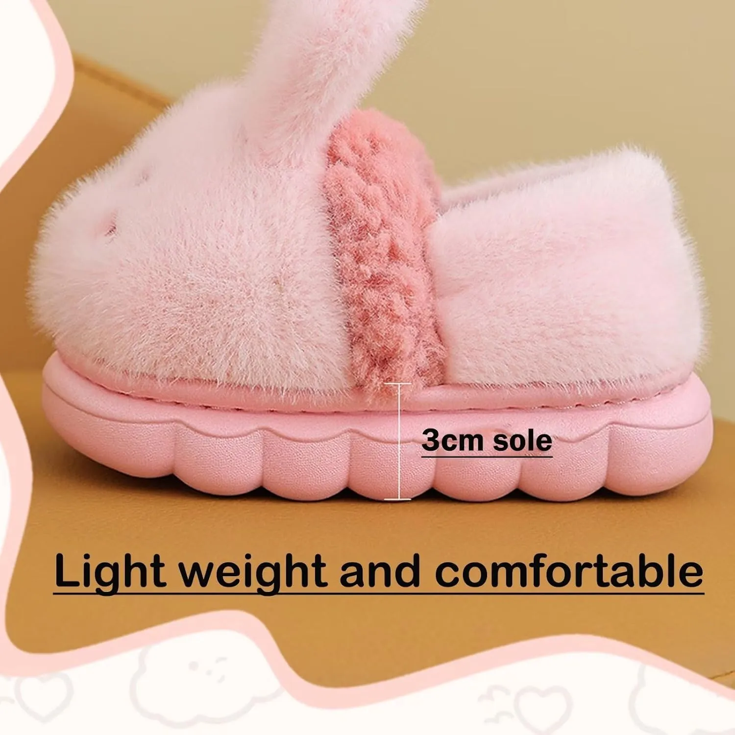 Kids' Cute Cartoon Animal Slippers - Toddler Boys & Girls Winter Plush Warm House Shoes - Anti-Slip Novelty Slippers for Children - Indoor & Outdoor