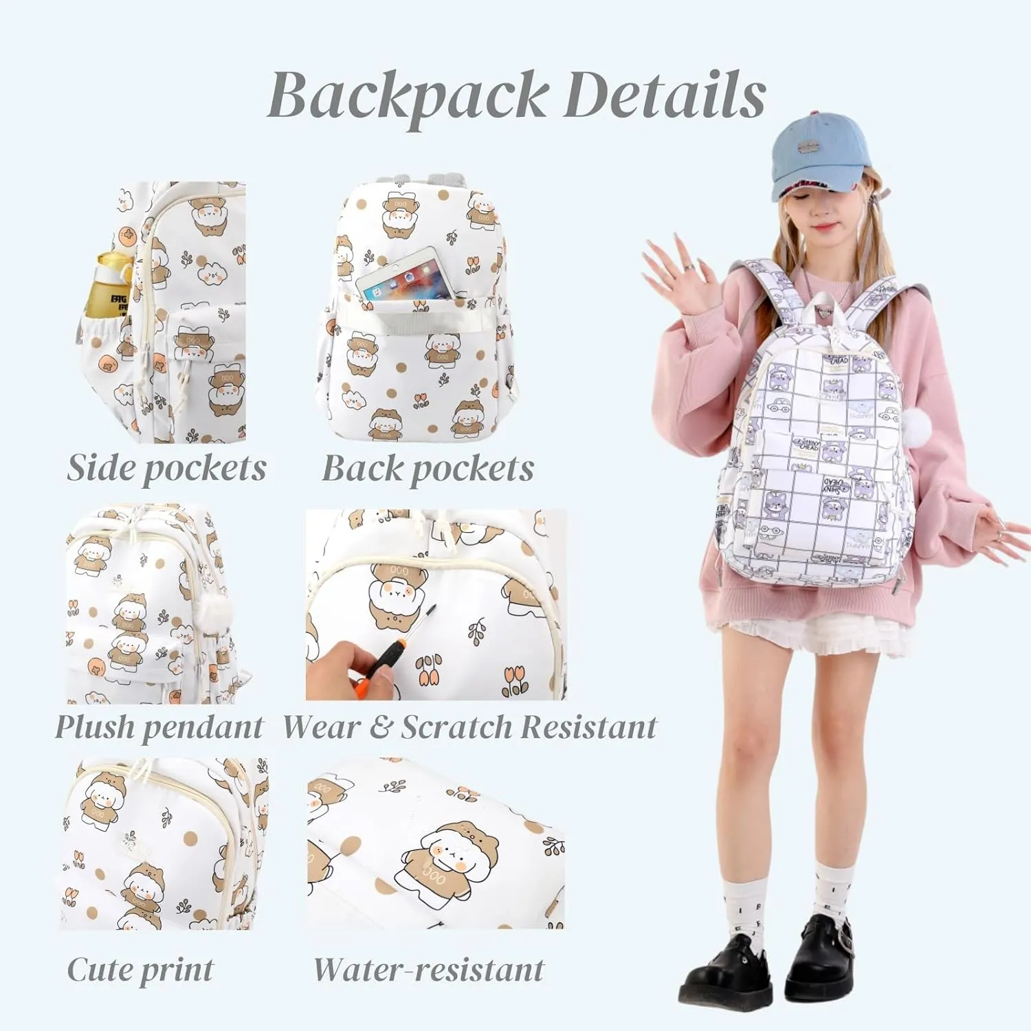 Kids Girls Backpack with Lunch Box Backpack for School Girls Backpack Lunch Box Combo