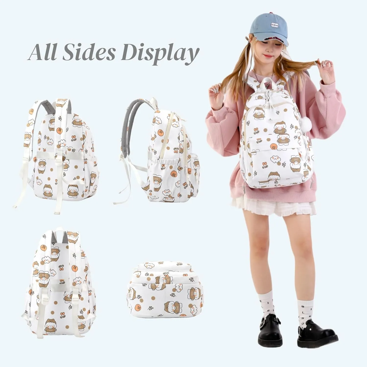 Kids Girls Backpack with Lunch Box Backpack for School Girls Backpack Lunch Box Combo