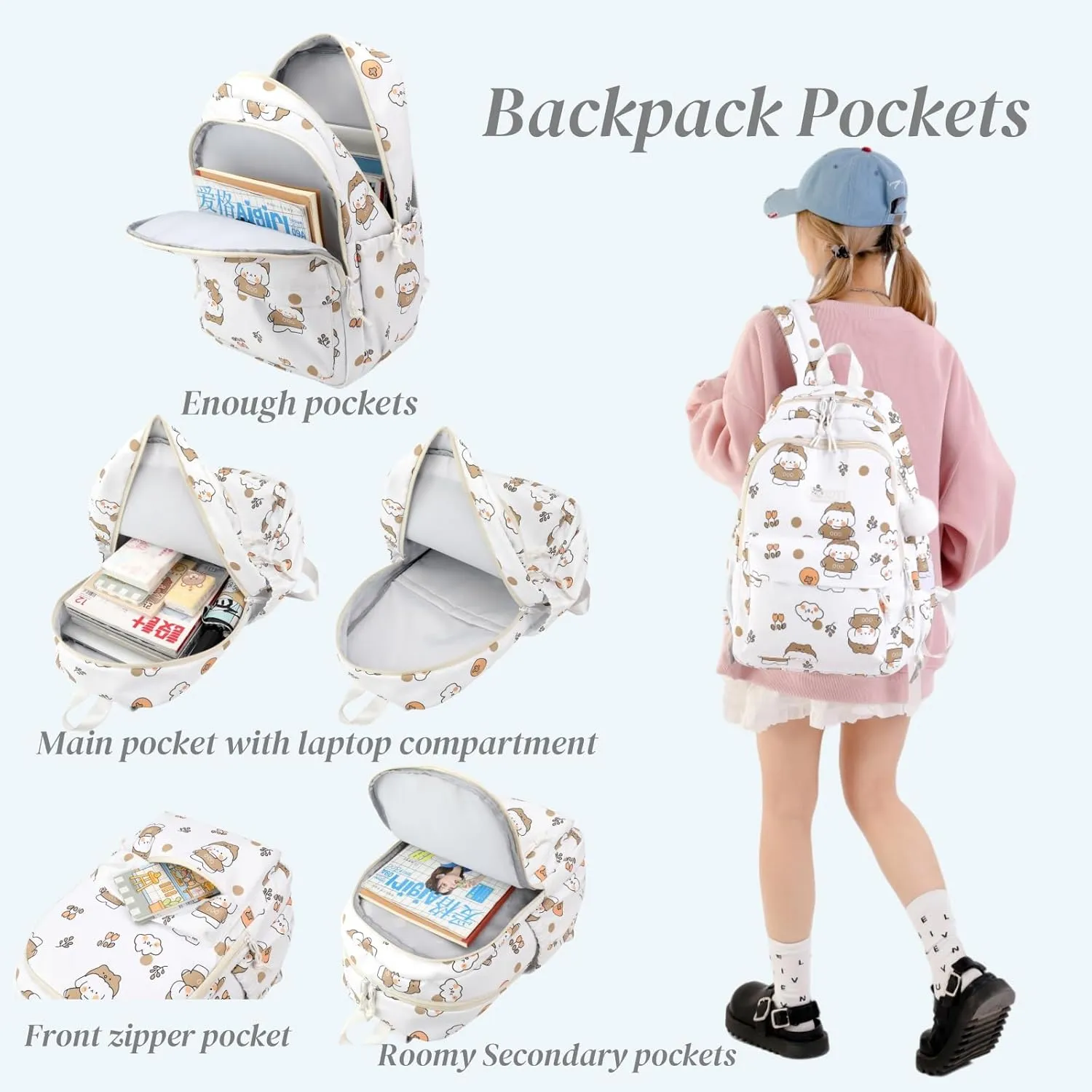 Kids Girls Backpack with Lunch Box Backpack for School Girls Backpack Lunch Box Combo
