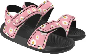 Kids Girls Walking Sandals Cute Summer Beach Slides Lightweight Slip On Shower Shoes for Toddler Little Kid Black Sole