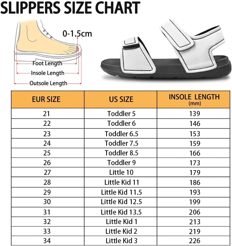 Kids Girls Walking Sandals Cute Summer Beach Slides Lightweight Slip On Shower Shoes for Toddler Little Kid Black Sole