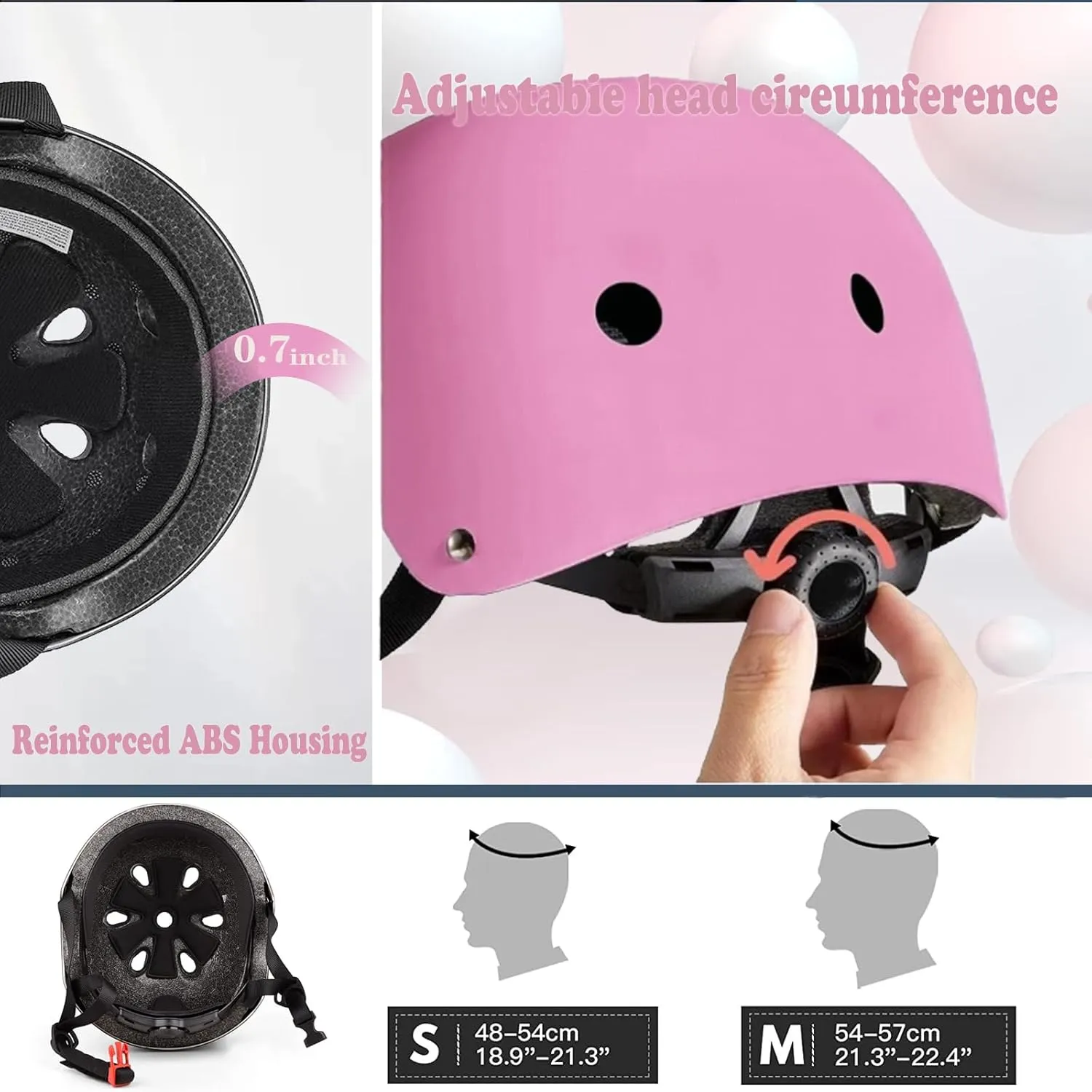 Kids Helmet,Toddler Skateboard Helmets for Ages 2-3-5-8-14 Years Boys Girls with Knee and Elbow Pads Wrist Guards fit Roller Skates,Skateboarding,Skating Scooter Adjustable Kids Helmet