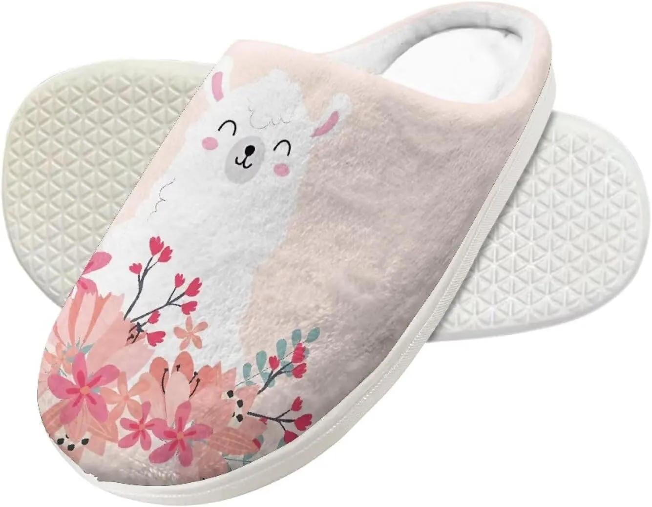 Kids Plush Slippers Winter Comfy Fluffy Shoes for Girls Lightweight Warm Slippers Non Slip Bedroom Soft Indoor House Slippers US Size 9-15