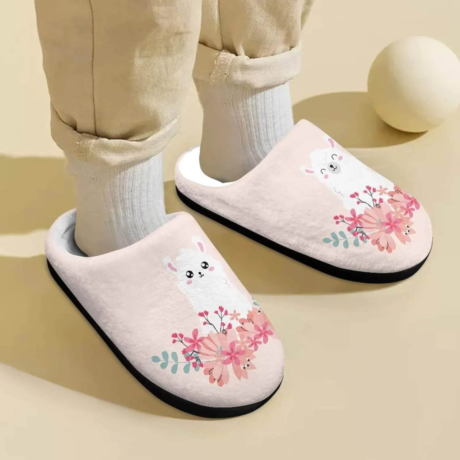 Kids Slippers for Boys Girls, Cute Soft Plush Anti-slip Fluffy Fuzzy House Slippers with Memory Foam for Home Outside
