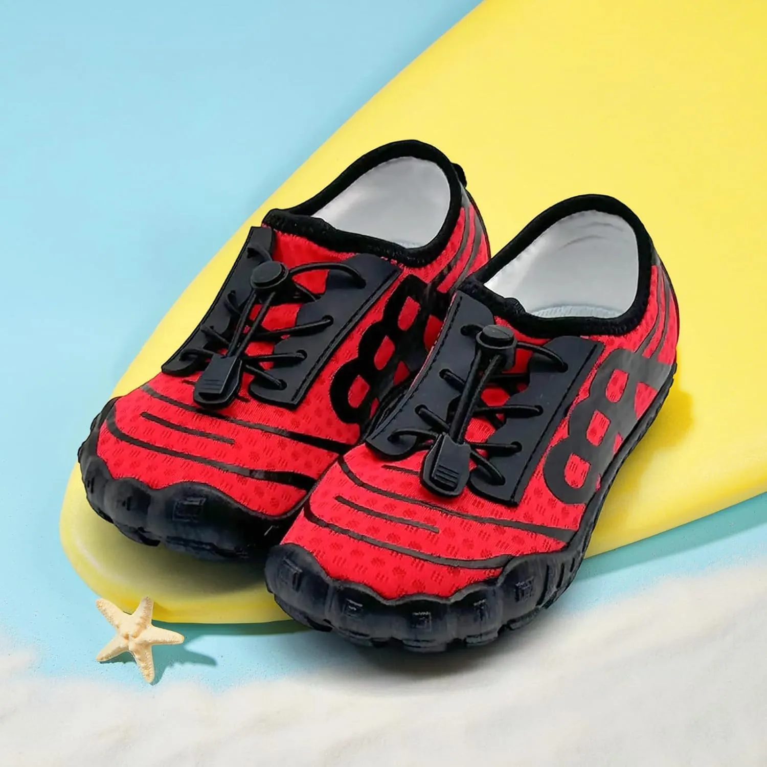 Kids Water Shoes Boys Girls Quick-Dry Beach Lightweight Toddler Barefoot Shoes Slip On Soft Walking Sneakers for Swim Beach Pool Black