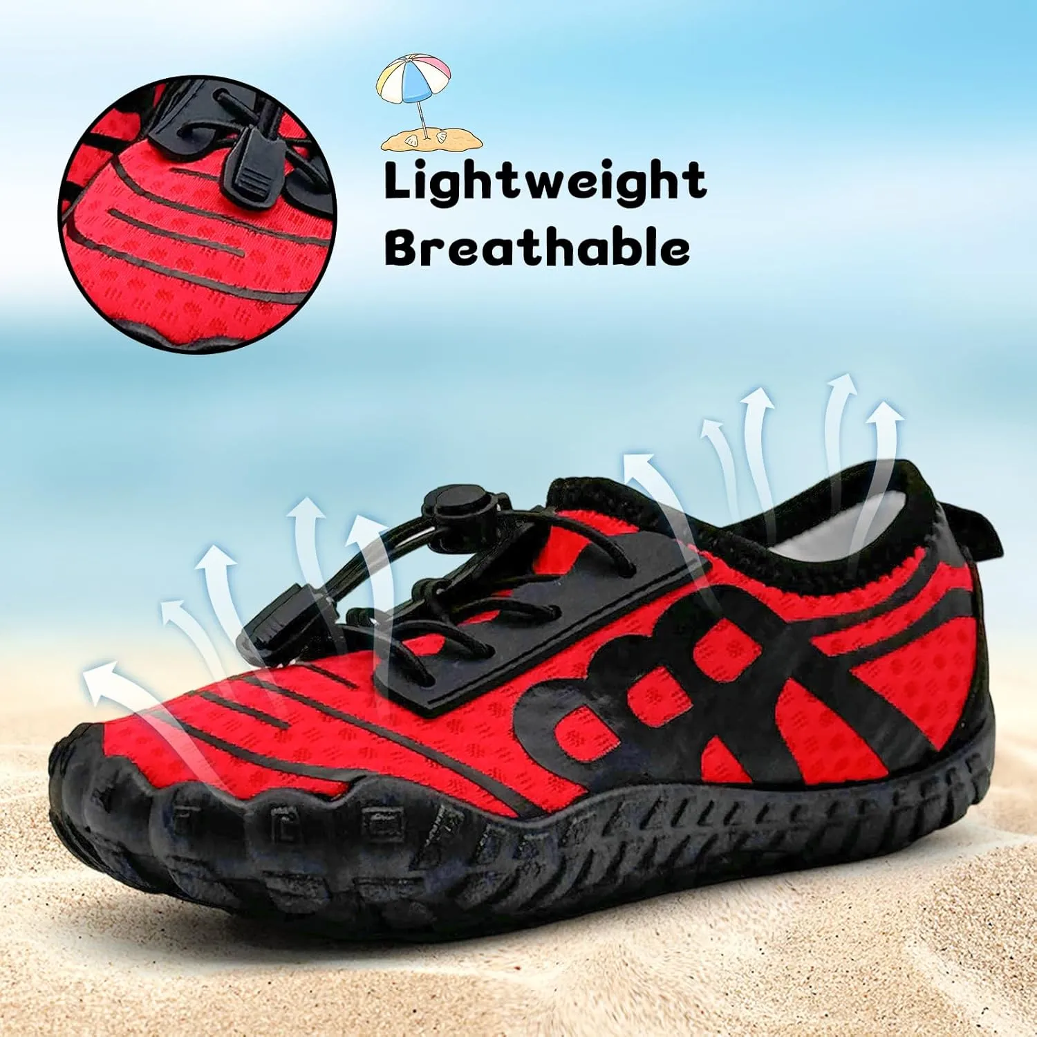 Kids Water Shoes Boys Girls Quick-Dry Beach Lightweight Toddler Barefoot Shoes Slip On Soft Walking Sneakers for Swim Beach Pool Black
