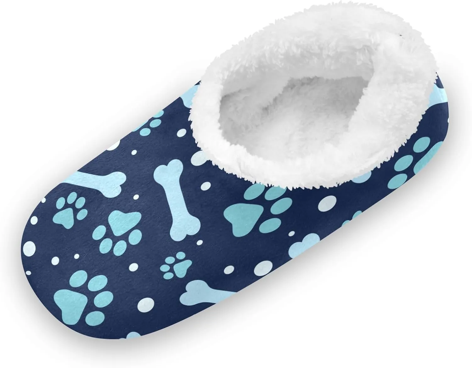 Kids Winter Slippers for Boys Girls Animal Paw Print and Bone Warm Soft Non Slip House Slippers Children Indoor