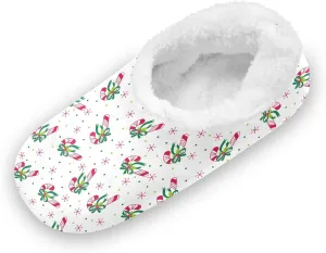 Kids Winter Slippers for Boys Girls Christmas Candy Cane Snowflake Warm Soft Non Slip House Slippers Children Indoor
