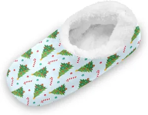 Kids Winter Slippers for Boys Girls Christmas Tree and Candy Cane Warm Soft Non Slip House Slippers Children Indoor