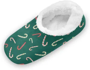Kids Winter Slippers for Boys Girls Colorful Candy Cane Christmas Warm Soft Non Slip House Slippers Children Indoor